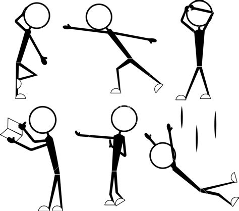 Stick Figure Poses Drawings stock illustrations